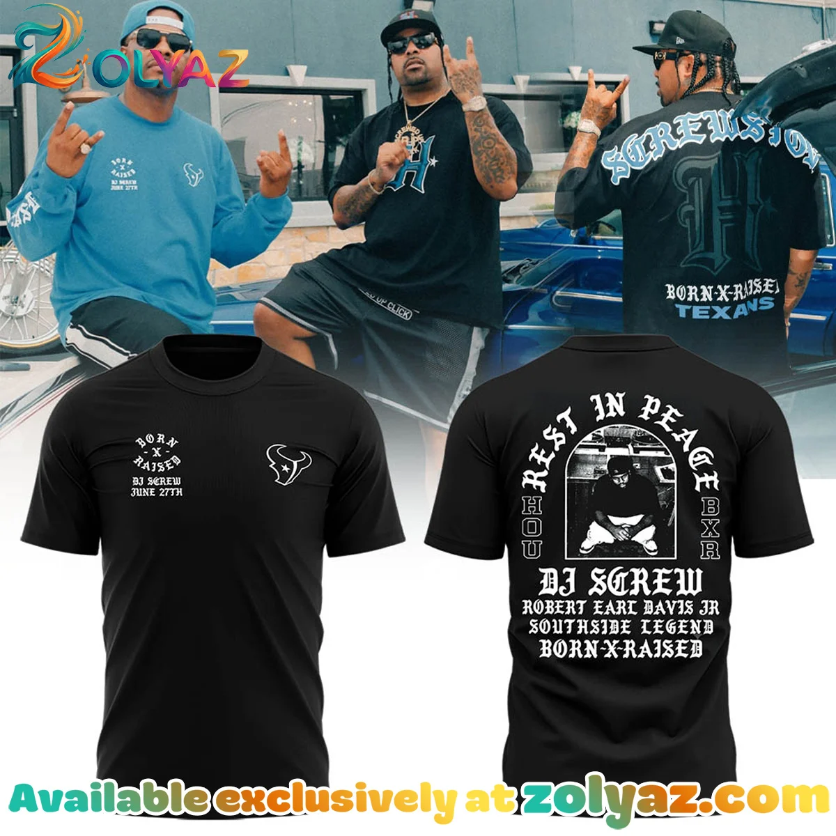 Born x Raised x DJ Screw T-Shirt & Hoodie - Series 2
