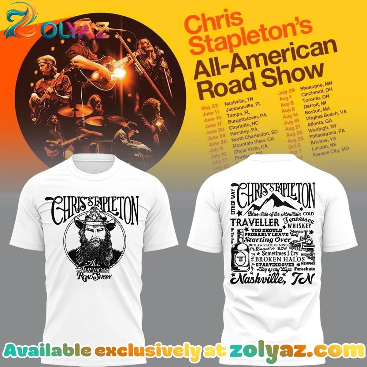 Chris Stapleton All-American Road Show Nissan Stadium T-Shirt & Hoodie - Variant 2