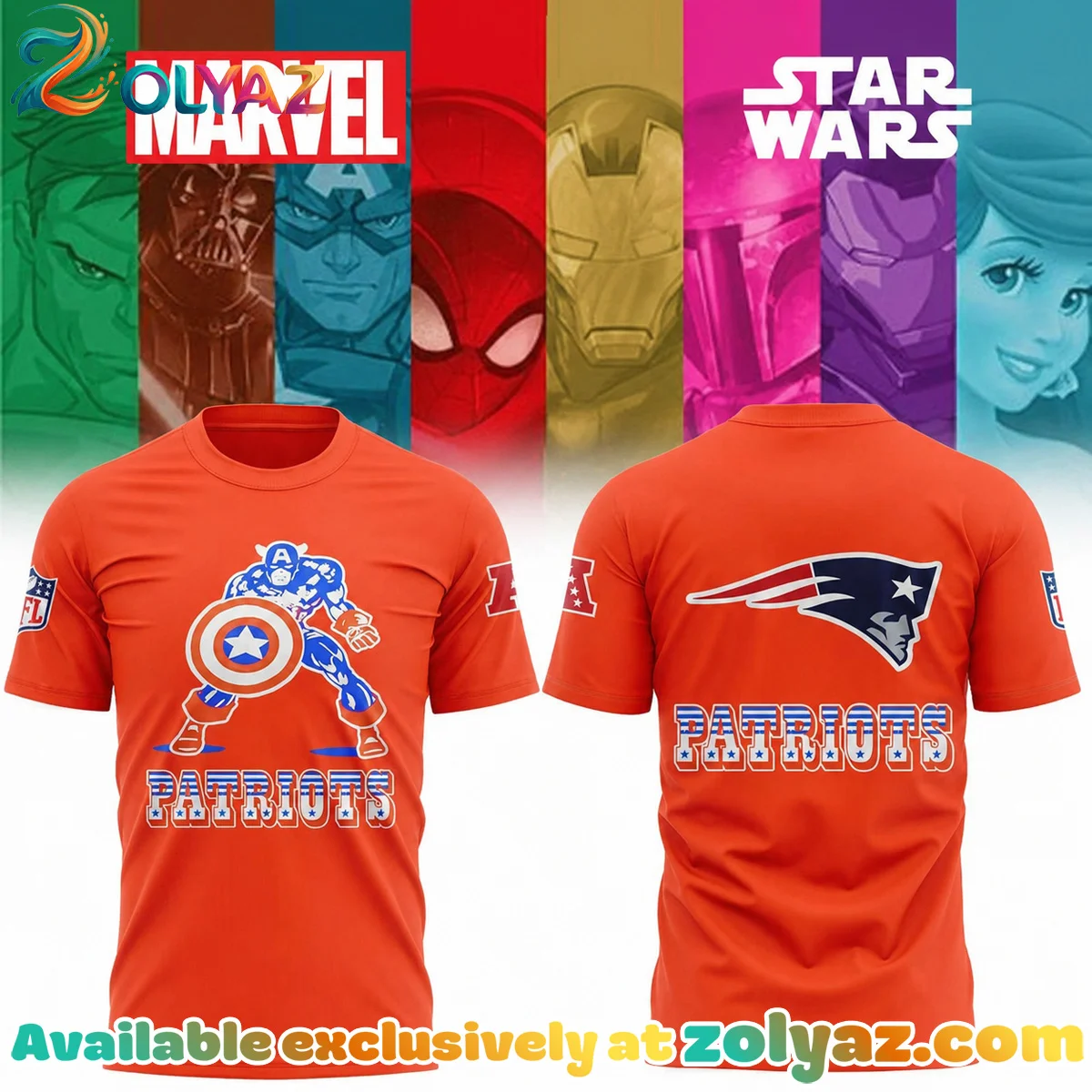 Patriots x Marvel Characters T-Shirt & Hoodie