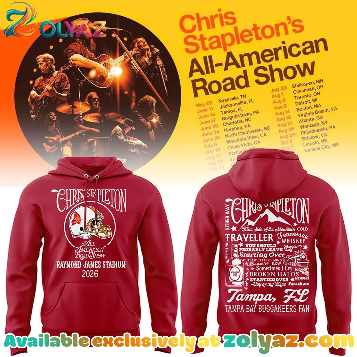 Tampa Bay Buccaneers x Chris Stapleton All-American Road Show Shirt & Hoodie [Drop 1]