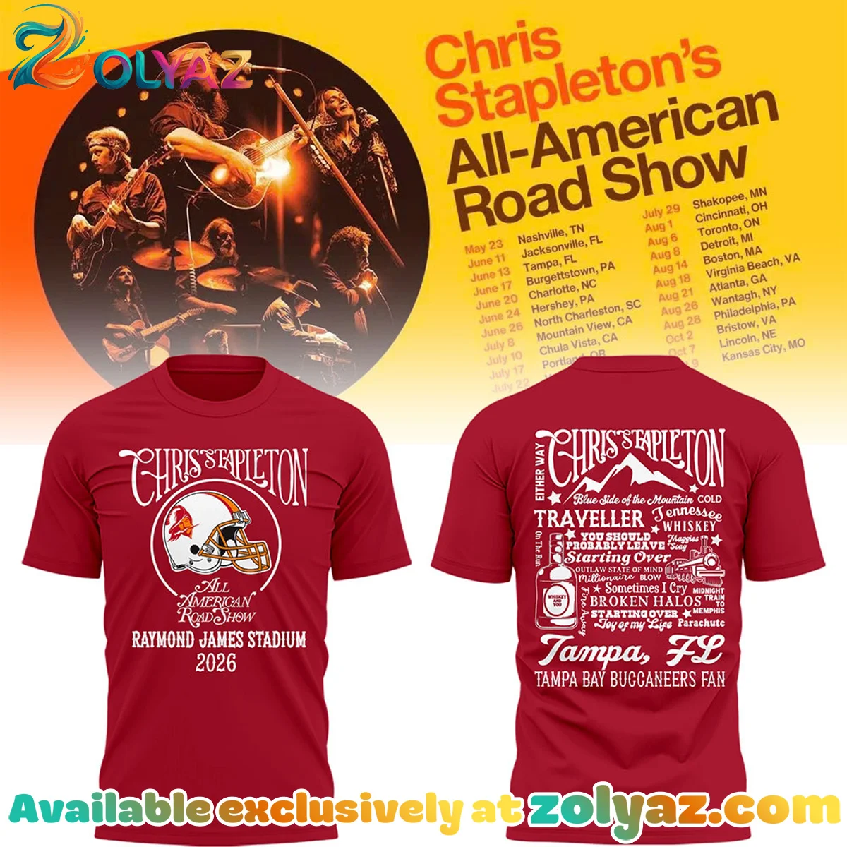 Tampa Bay Buccaneers x Chris Stapleton All-American Road Show Shirt & Hoodie [Drop 2]