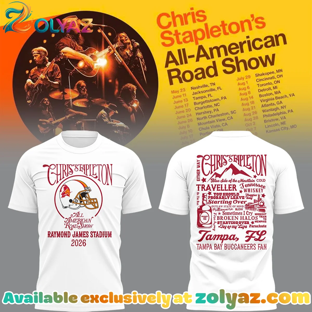 Tampa Bay Buccaneers x Chris Stapleton All-American Road Show T-Shirt & Hoodie [Batch 3]