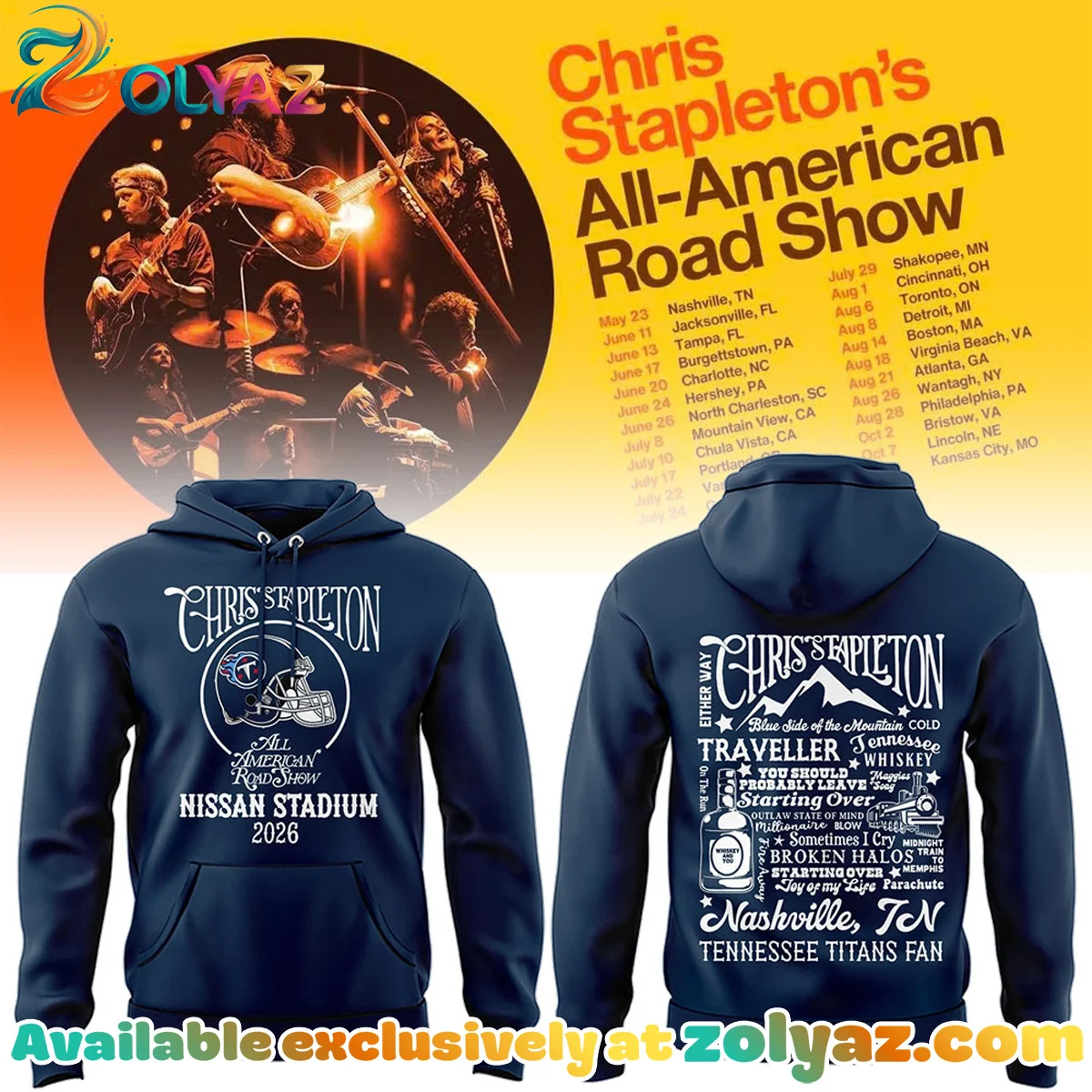 Tennessee Titans x Chris Stapleton All-American Road Show T-Shirt & Hoodie - Part 1