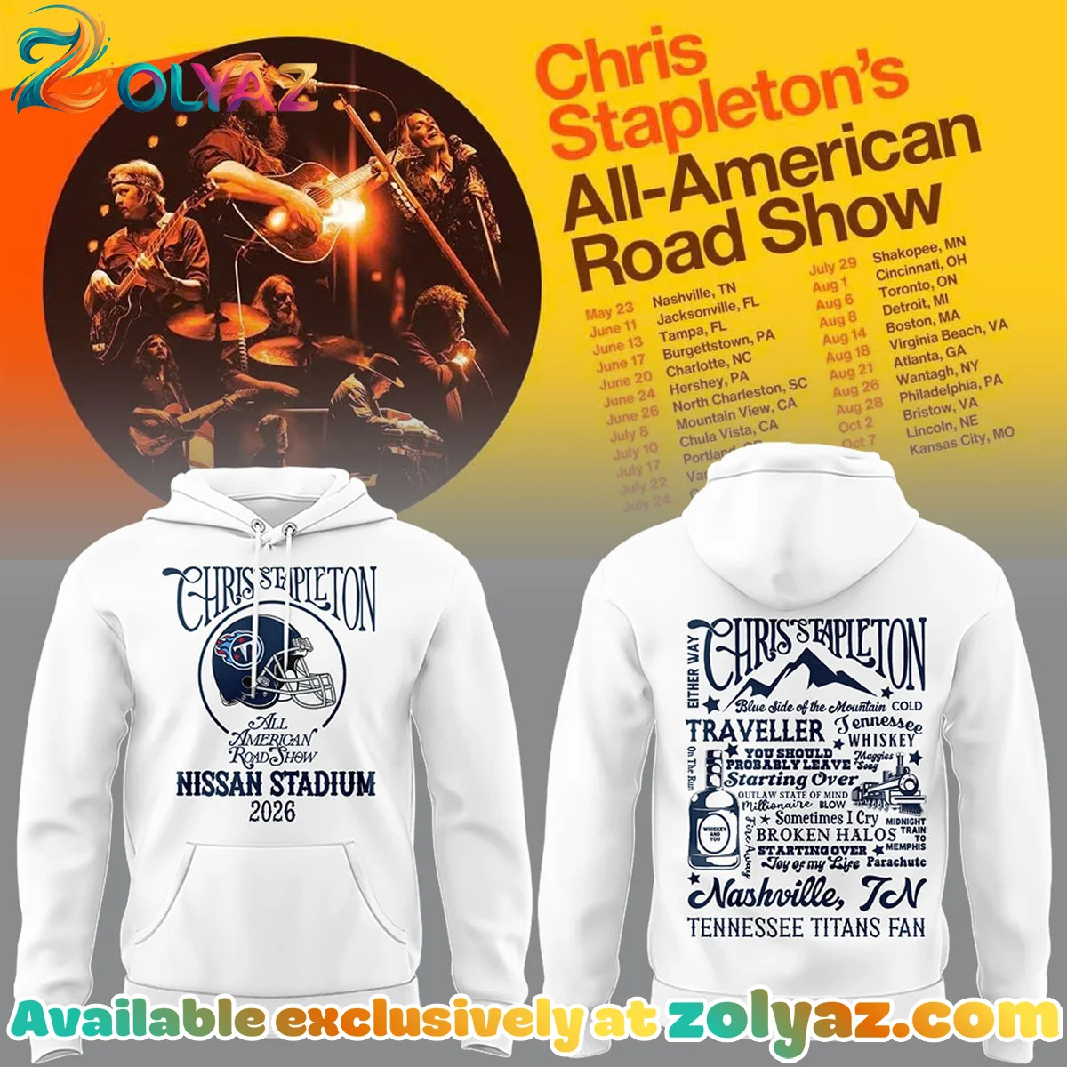 Tennessee Titans x Chris Stapleton All-American Road Show T-Shirt & Hoodie - Part 2
