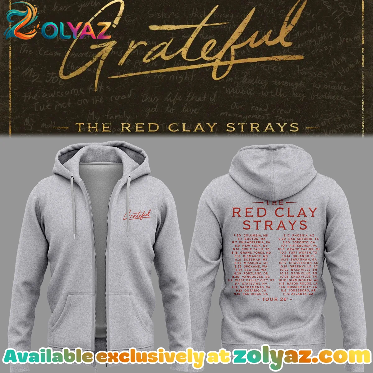 The Grateful Tour T-Shirt & Hoodie (Design 2)