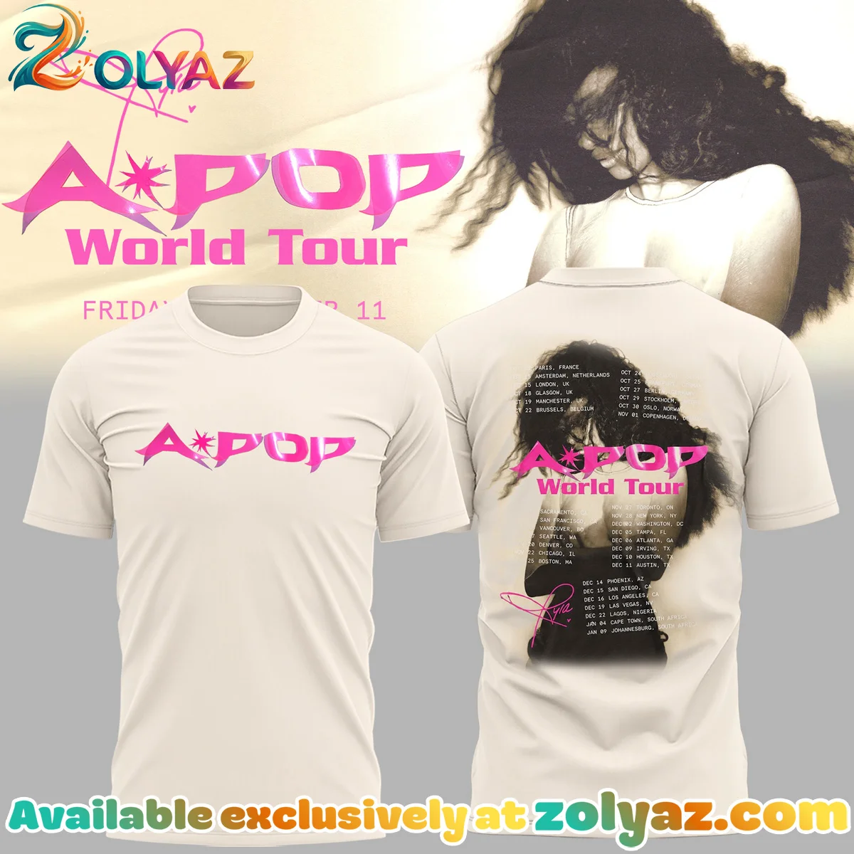 Tyla APOP World Tour T-Shirt & Hoodie - Series 8
