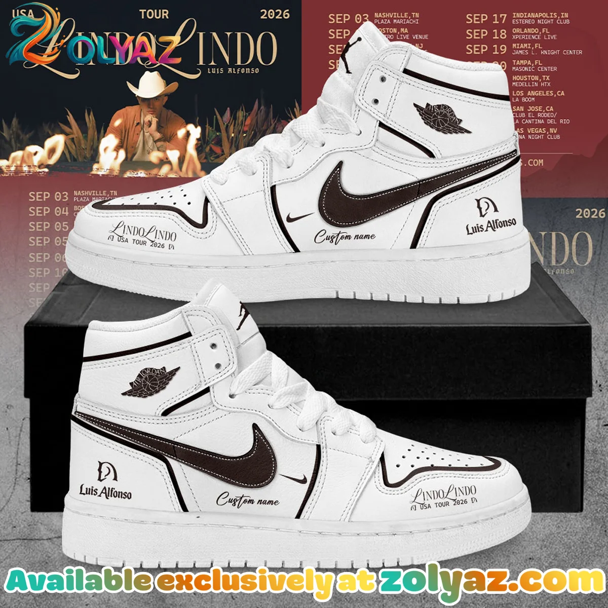 Luis Alfonso Lindo Lindo Custom Air Force 1 & Jordan 1 Shoes (Design 9)