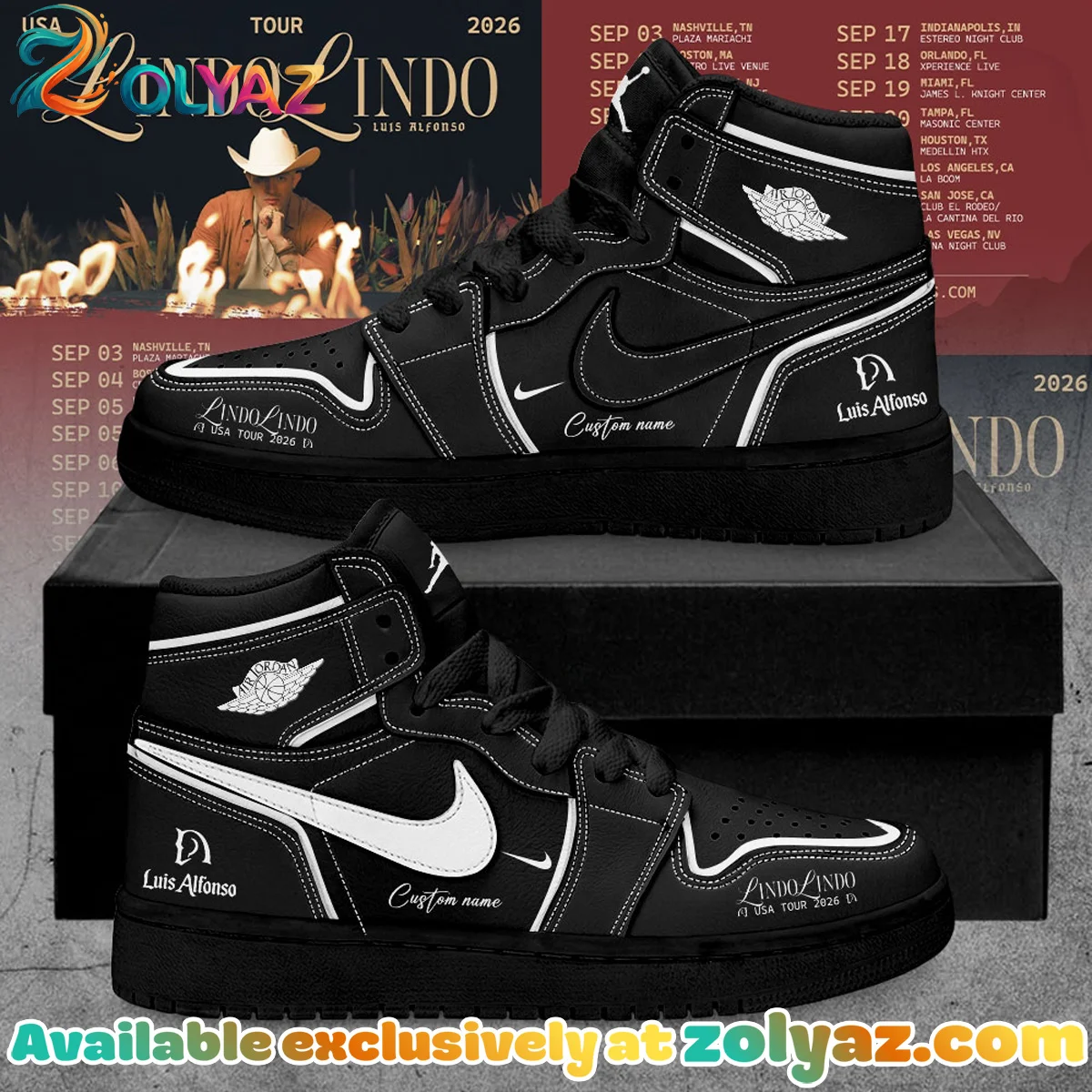 Luis Alfonso Lindo Lindo Custom Air Force 1 & Jordan 1 Shoes (Design 13)