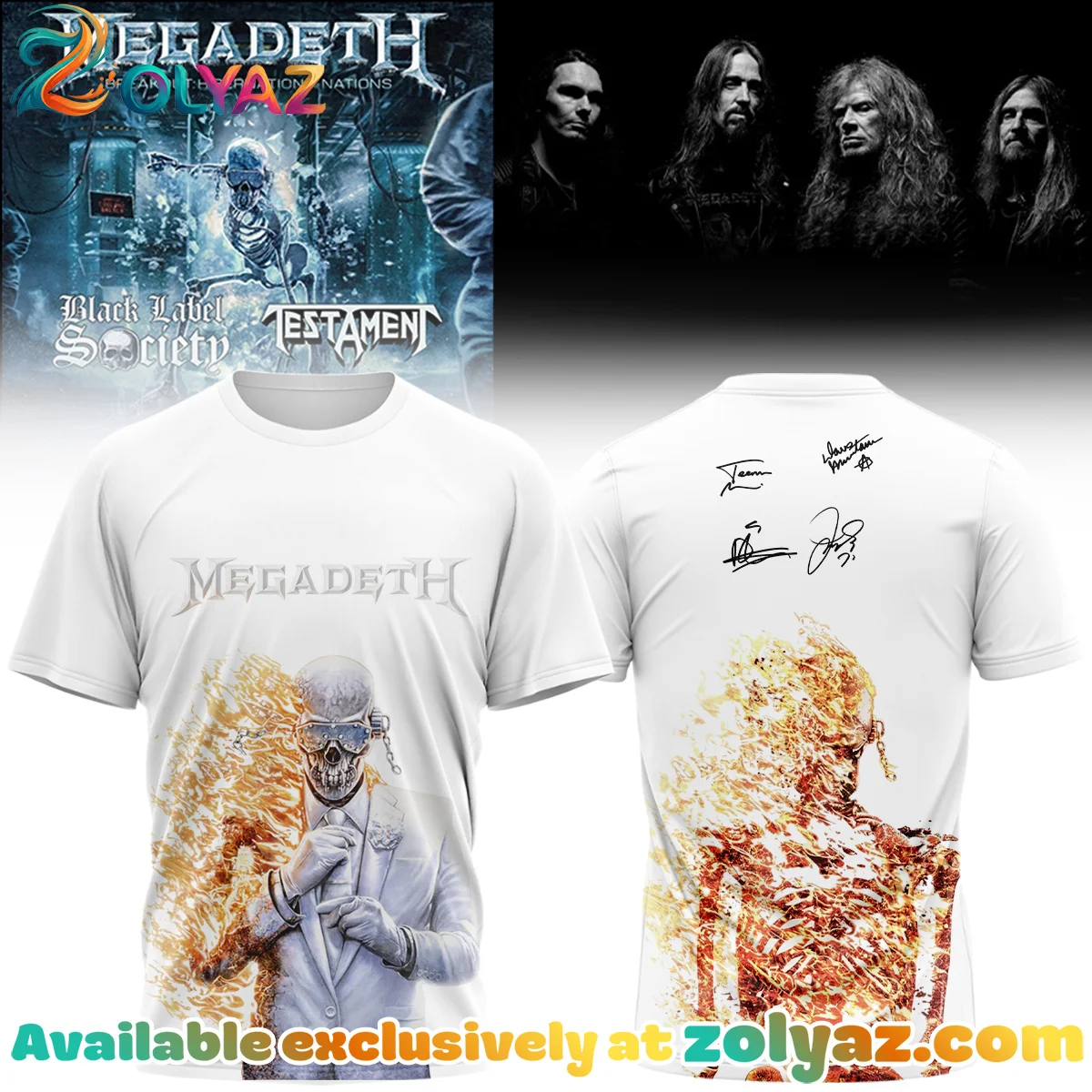 Megadeth Signed T-Shirt & Hoodie - Variant 1