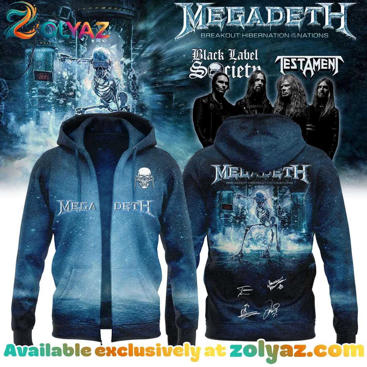 Megadeth Signed Shirt & Hoodie (Style 4)