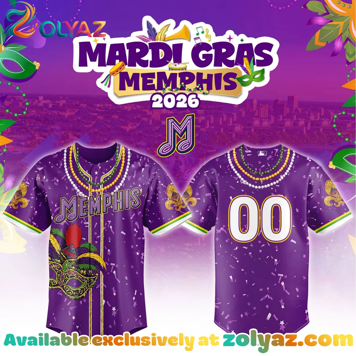 Memphis Mardi Gras Jersey Memphis Mardi Gras Jersey