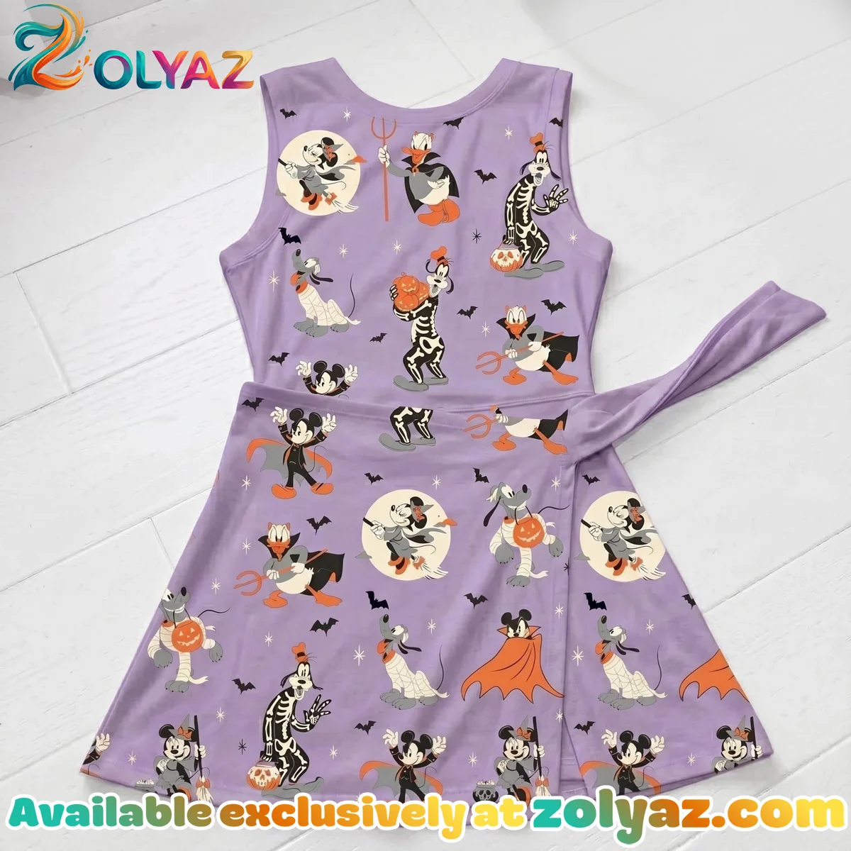 Mickey And Friends Halloween Athletic Dress - Tennis Dress Skirt, Disney Halloween Park Vacation Outfit, Mickey Halloween Skort Dress