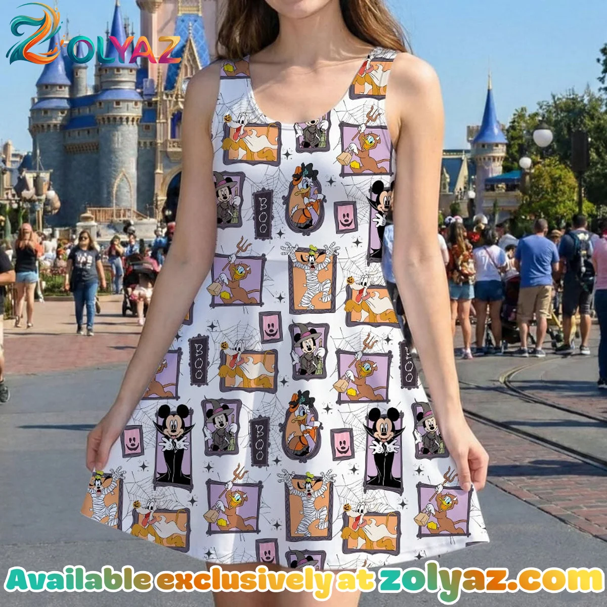 Mickey And Friends Halloween Skater Dress Mickey And Friends Halloween Skater Dress
