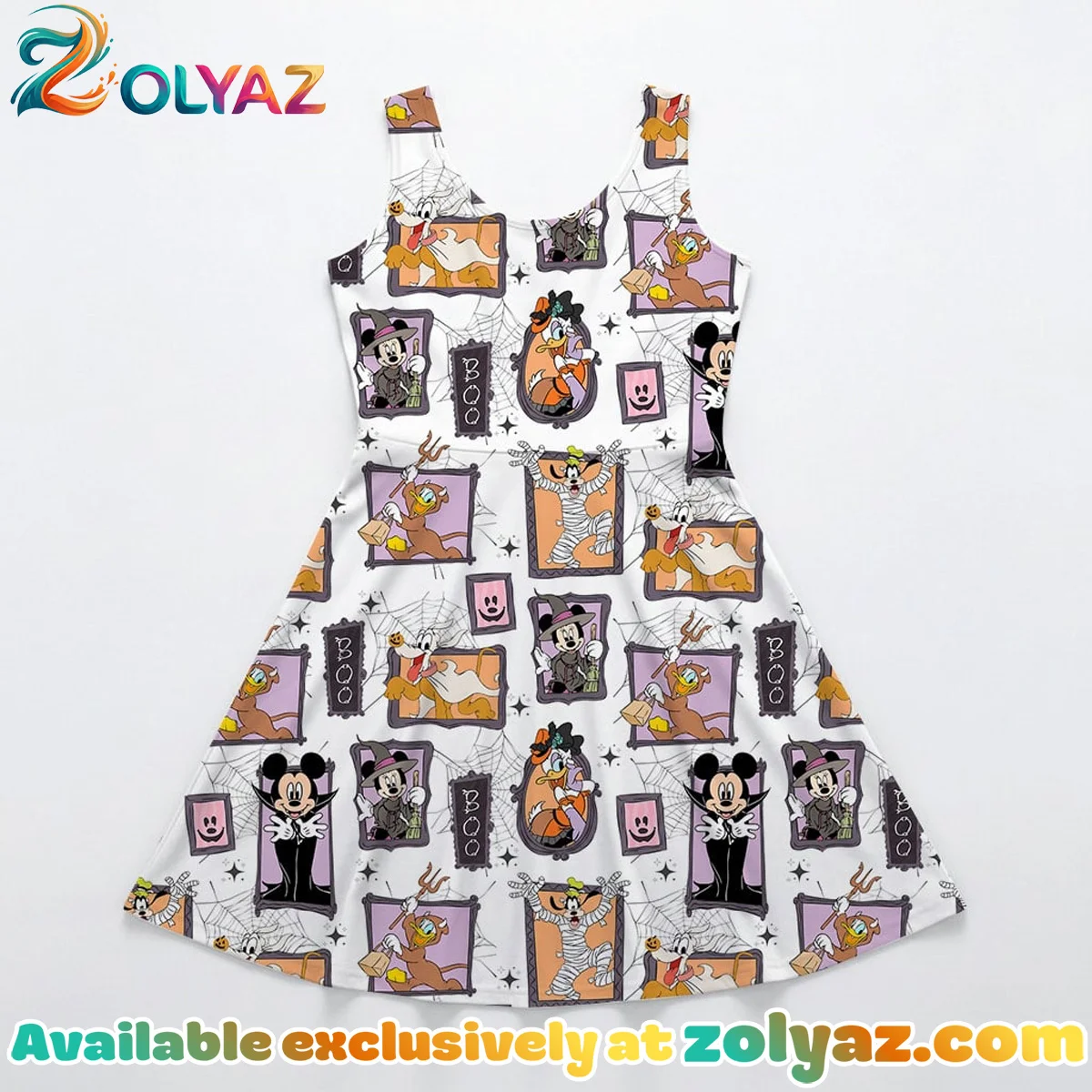 Mickey And Friends Halloween Skater Dress Mickey And Friends Halloween Skater Dress
