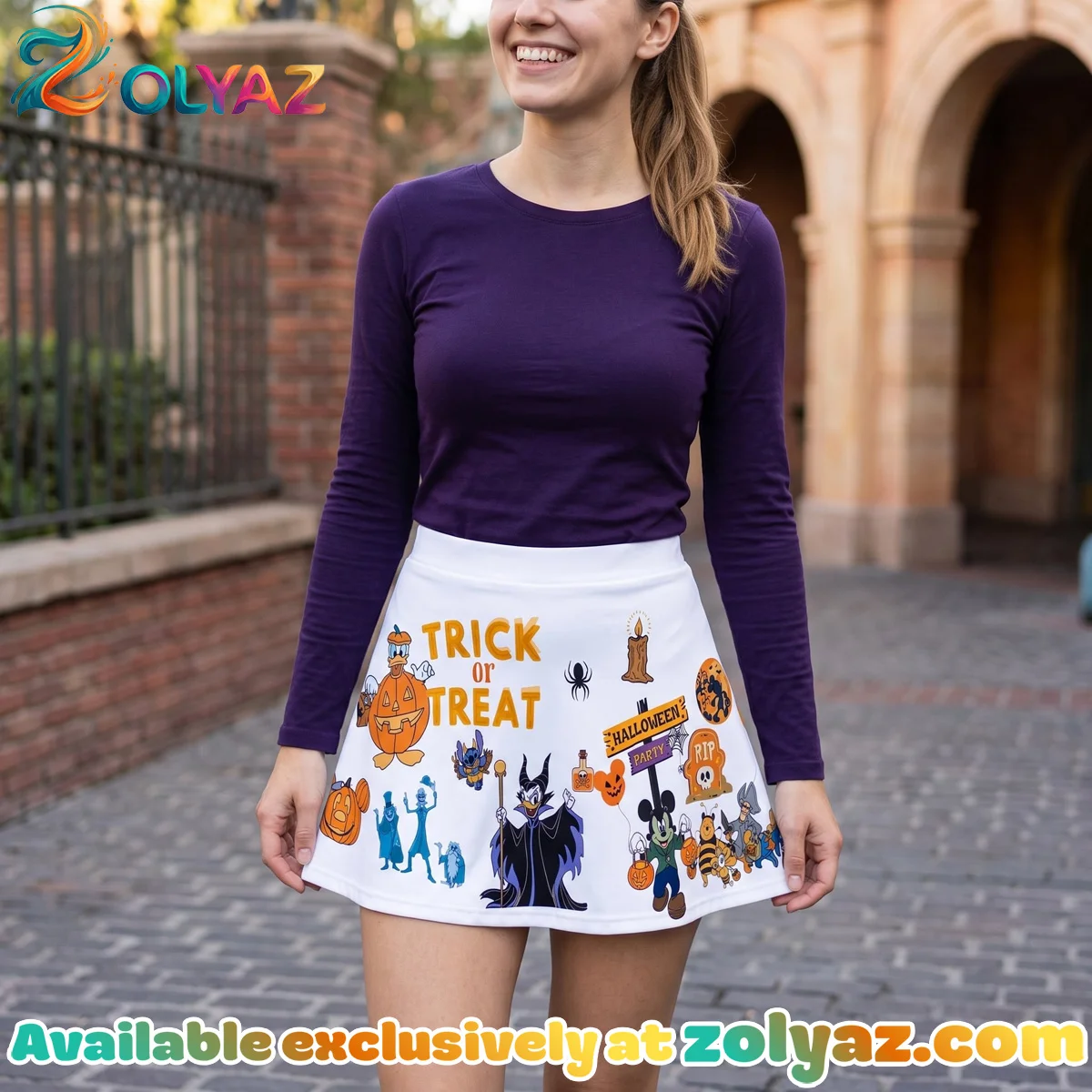 Mickey And Friends Halloween Skater Skirt - Part 2 Mickey And Friends Halloween Skater Skirt - Part 2