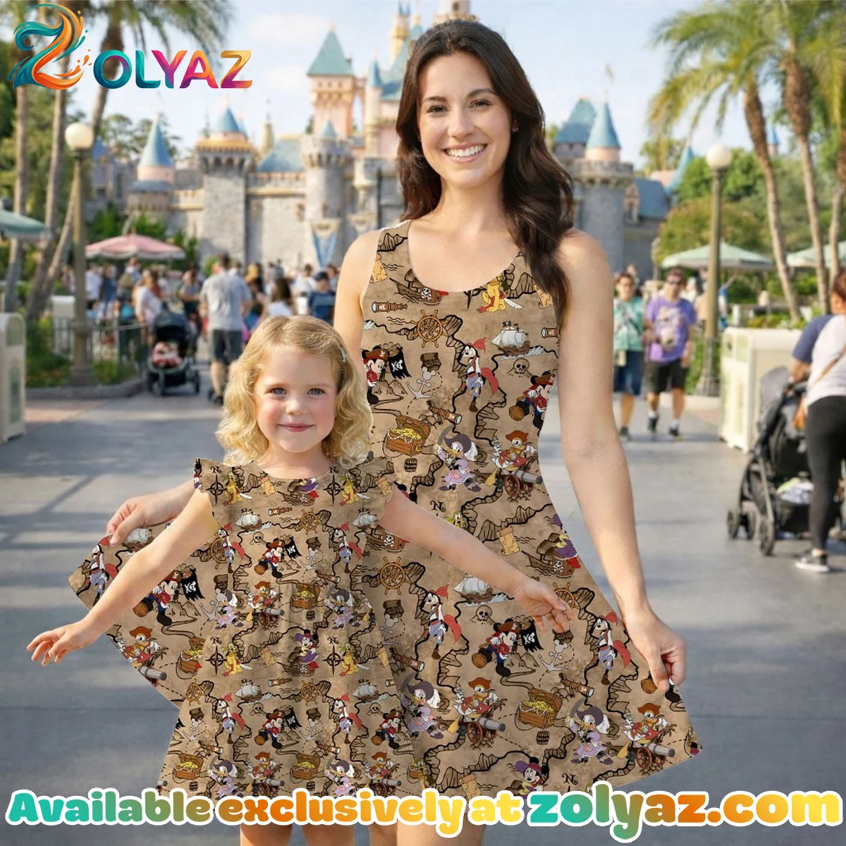 Mickey And Friends Treasure Map Skater Dress