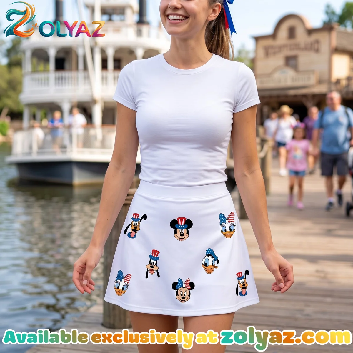 Mickey And Friends USA Flag Skater Skirt