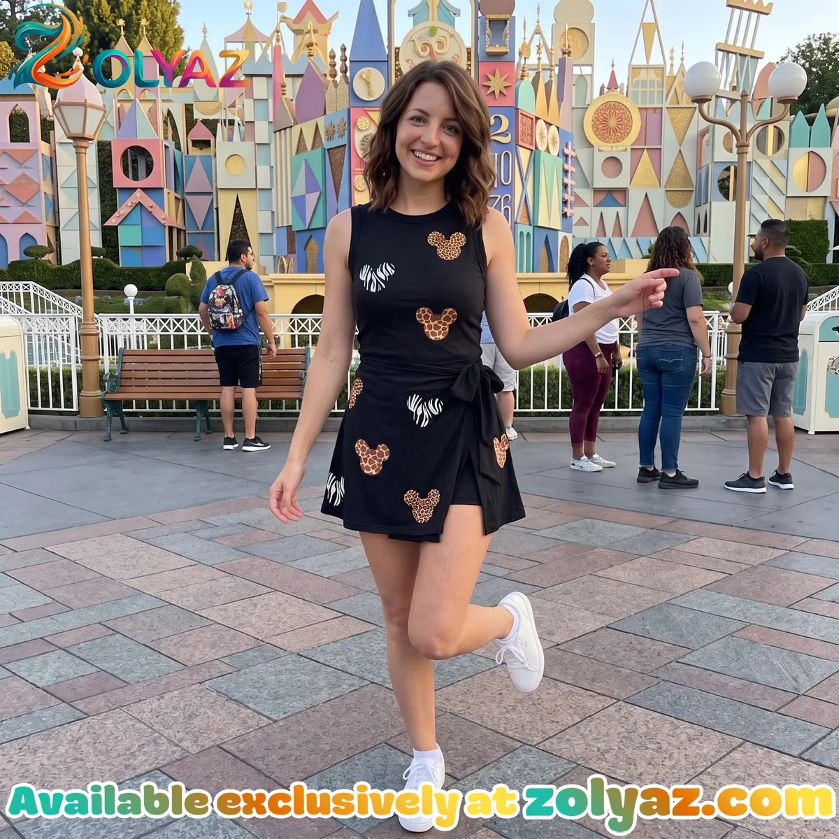 Mickey Head Pattern Athletic Dress - Tennis Dress Skirt, Disney Park Vacation Outfit, Womens Athletic Skater Dress Mickey Head Pattern Athletic Dress - Tennis Dress Skirt, Disney Park Vacation Outfit, Womens Athletic Skater Dress
