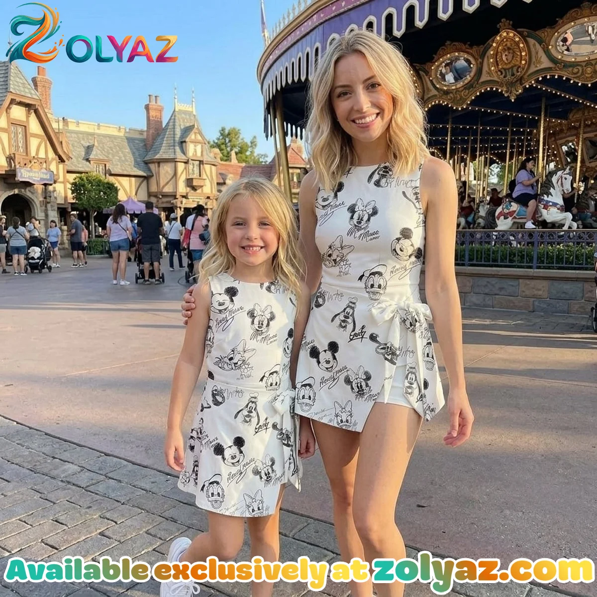 Mickey Minnie Donald Pluto Goofy Crew Balloon Pastel Athletic Dress - Tennis Dress Skirt, Disneyland Inspired Athletic Dress - Tennis Dress Skirt