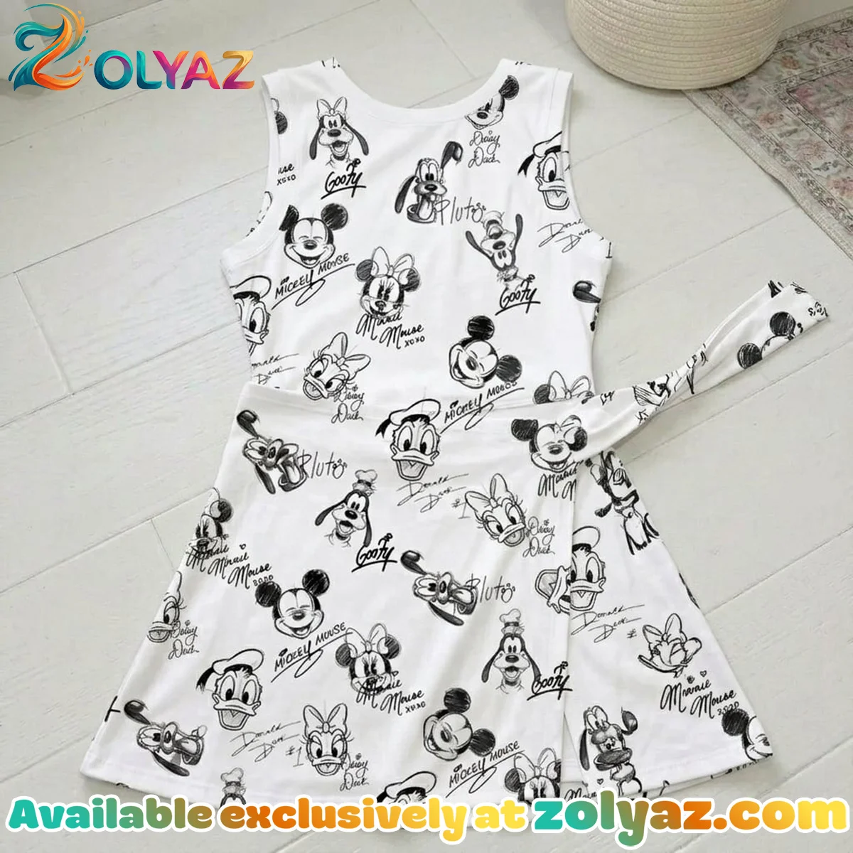 Mickey Minnie Donald Pluto Goofy Crew Balloon Pastel Athletic Dress - Tennis Dress Skirt, Disneyland Inspired Athletic Dress - Tennis Dress Skirt Mickey Minnie Donald Pluto Goofy Crew Balloon Pastel Athletic Dress - Tennis Dress Skirt, Disneyland Inspired Athletic Dress - Tennis Dress Skirt