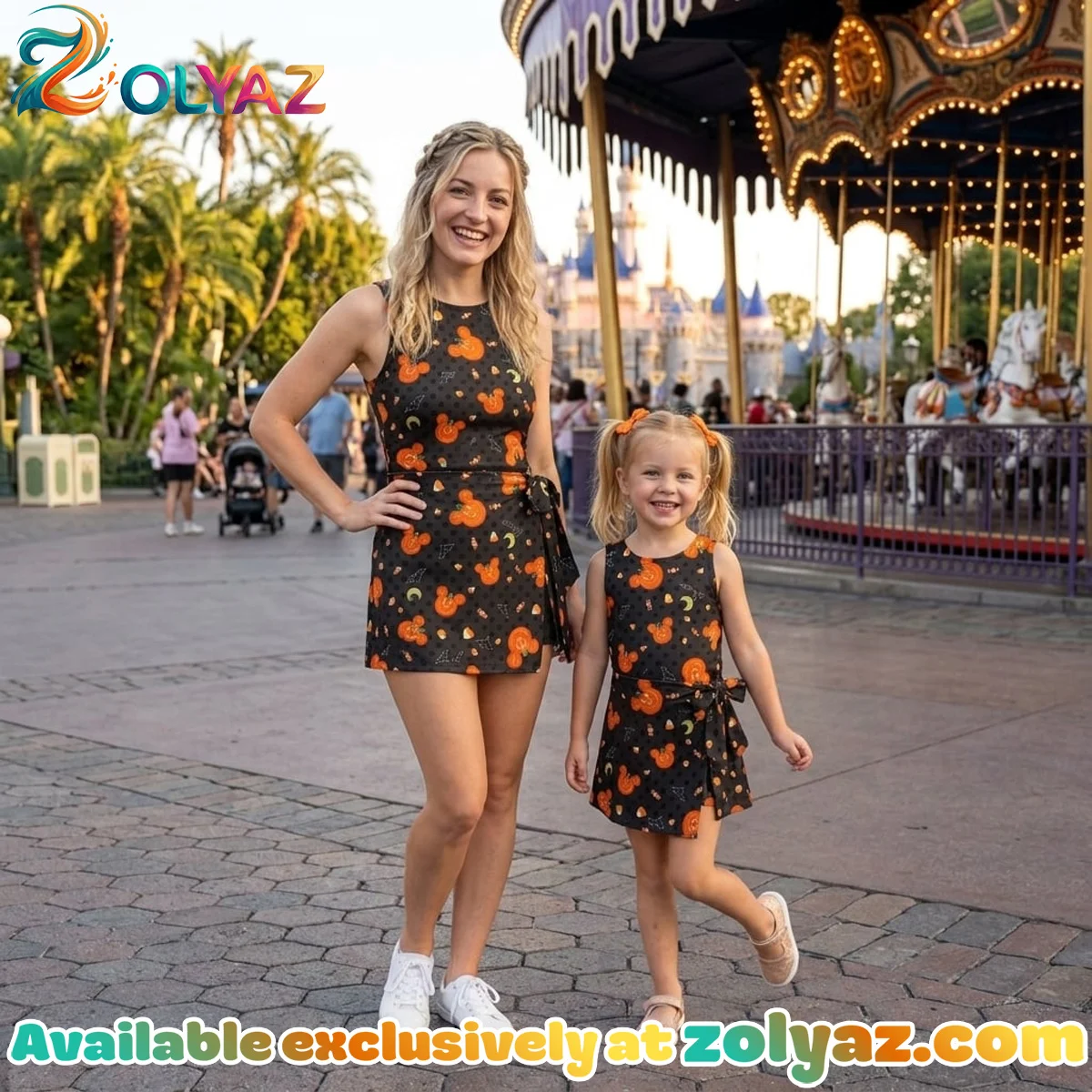 Mickey Pumpkin Halloween Athletic Dress - Tennis Dress Skirt, Spooky Mouse Ears WDW Halloween Outfit