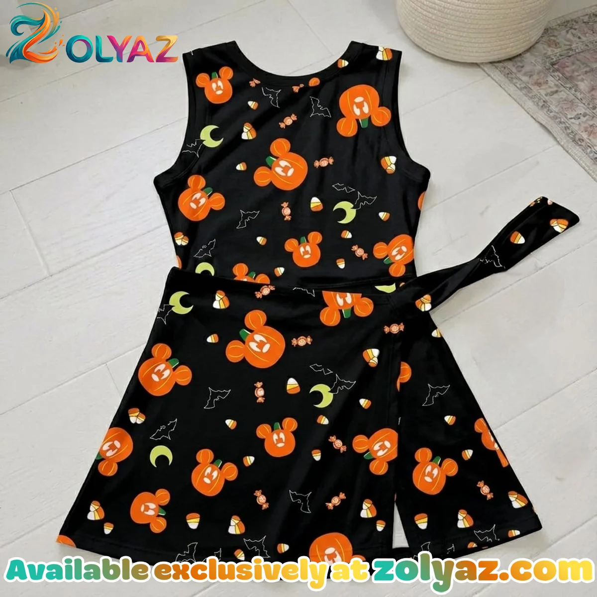 Mickey Pumpkin Halloween Athletic Dress - Tennis Dress Skirt, Spooky Mouse Ears WDW Halloween Outfit Mickey Pumpkin Halloween Athletic Dress - Tennis Dress Skirt, Spooky Mouse Ears WDW Halloween Outfit