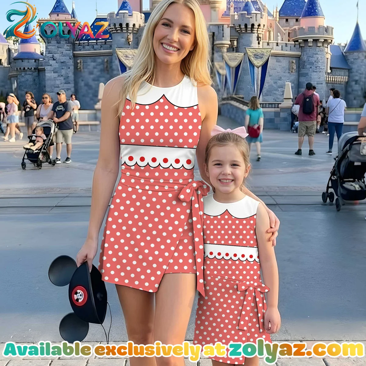 Minnie Inspired Athletic Dress - Tennis Dress Skirt, Red Polka Dot Mom And Me Matching Outfit, Disney Park Vacation Clothes