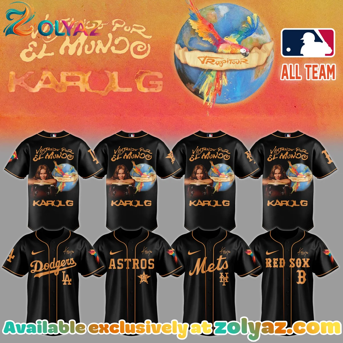 MLB x Karol G VIAJANDO POR EL MUNDO TROPITOUR Signature Jersey (Release 2)