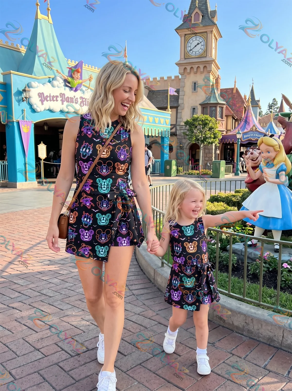 Neon Mickey Halloween Athletic Dress - Tennis Dress Skirt, Disney Park Vacation Outfit, Halloween Skort Dress