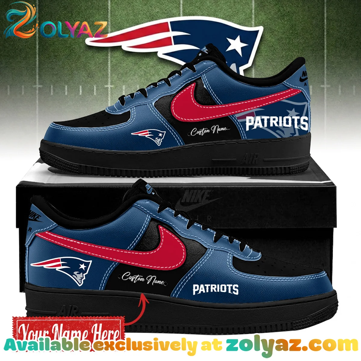New England Patriots Custom Air Force 1 & Jordan 1 Shoes - Series 1