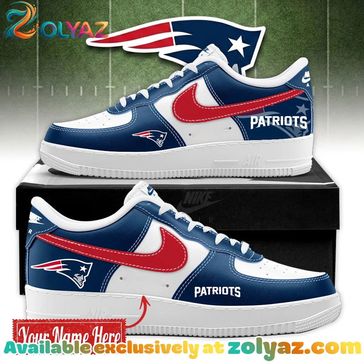 New England Patriots Custom Air Force 1 & Jordan 1 Shoes - Variant 2