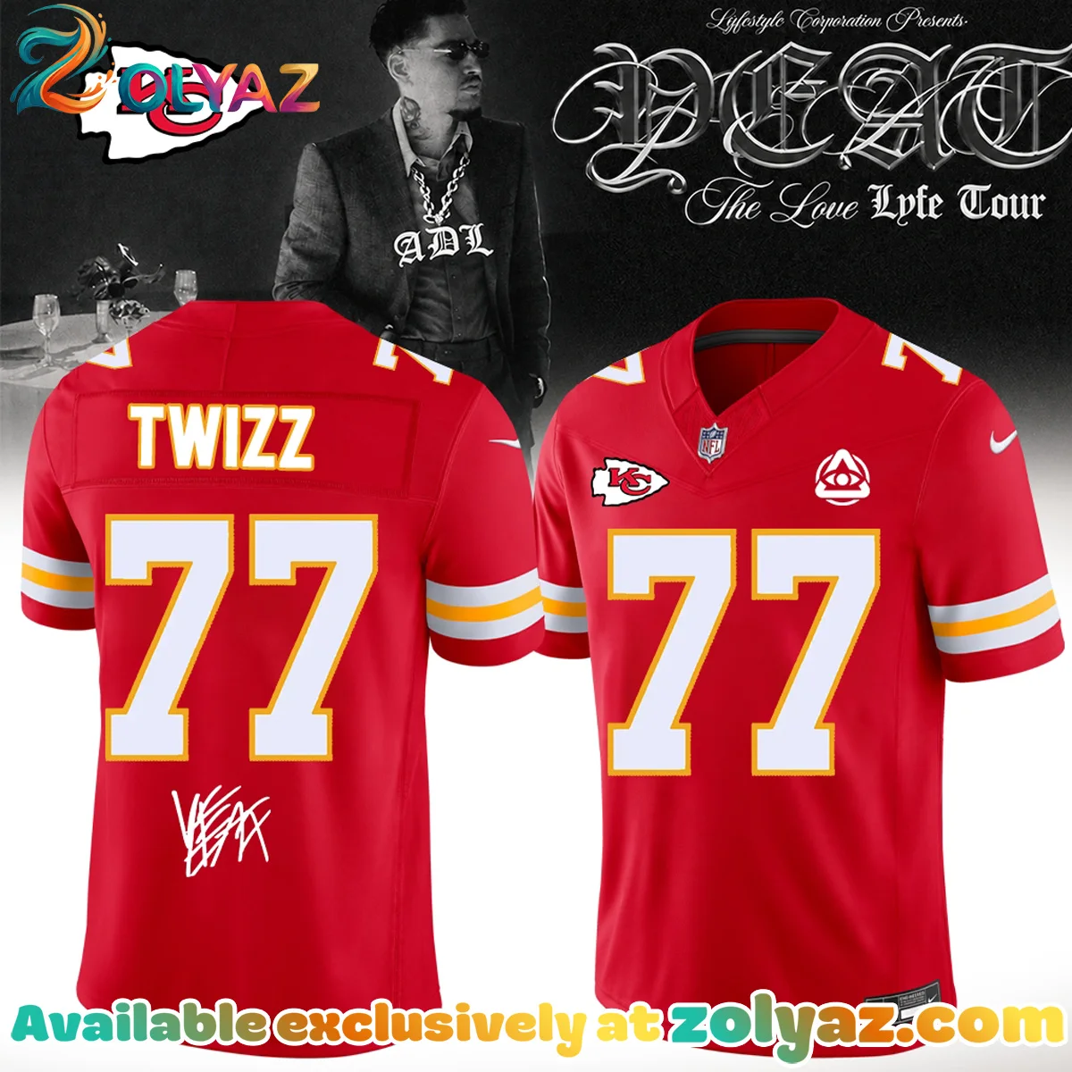 NFL x YEAT LOVELYFE Tour Signed Jersey NFL x YEAT LOVELYFE Tour Signed Jersey
