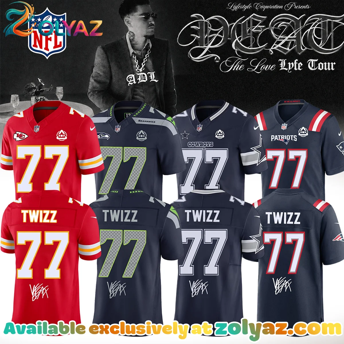 NFL x YEAT LOVELYFE Tour Signed Jersey