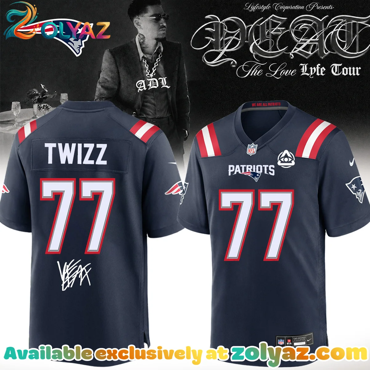 NFL x YEAT LOVELYFE Tour Signed Jersey NFL x YEAT LOVELYFE Tour Signed Jersey