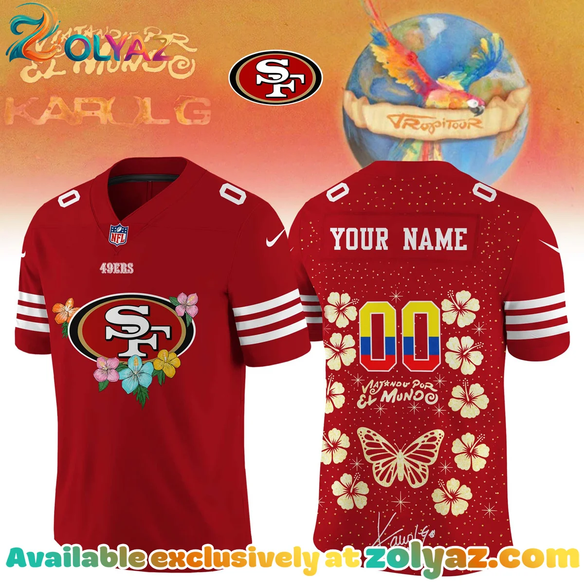 NFL x Karol G VIAJANDO POR EL MUNDO TROPITOUR Signature Jersey (Release 1) NFL x Karol G VIAJANDO POR EL MUNDO TROPITOUR Signature Jersey (Release 1)