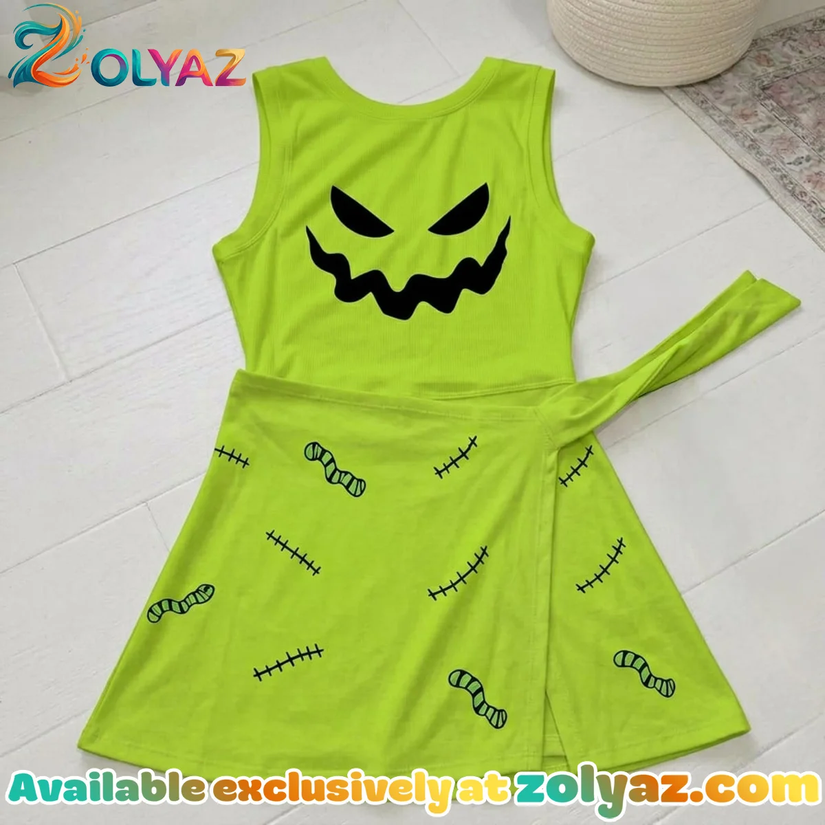 Oogie Boogie Athletic Dress - Tennis Dress Skirt, Nightmare Before Christmas Park Vacation Outfit, Oogie Boogie Skort Dress