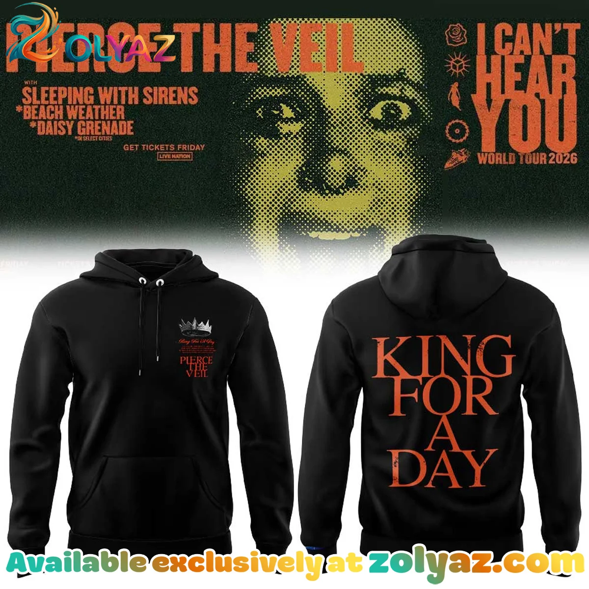 Pierce the Veil I Can't Hear You World Tour T-Shirt & Hoodie (Release 4)