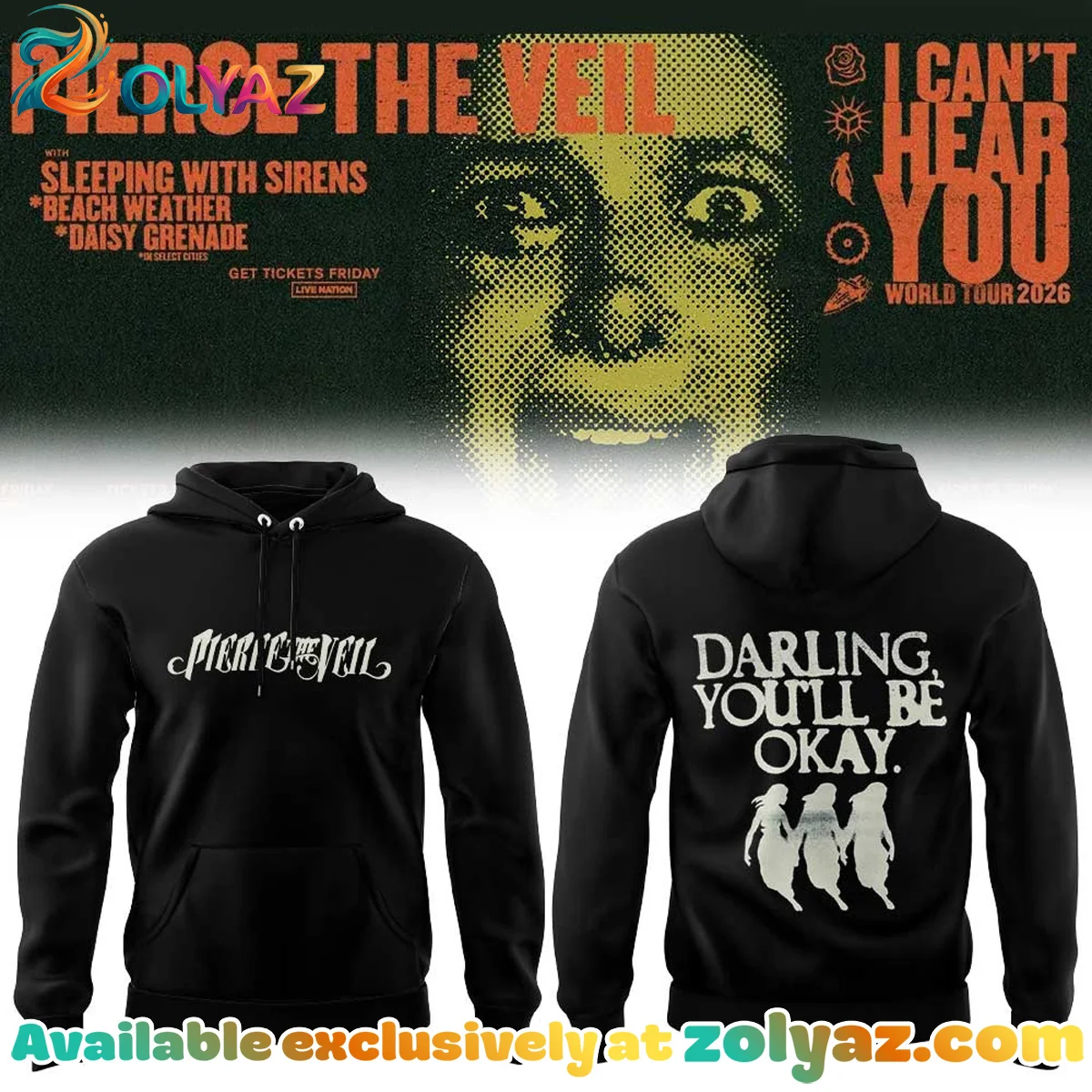Pierce the Veil I Can't Hear You World Tour T-Shirt & Hoodie (Design 6)