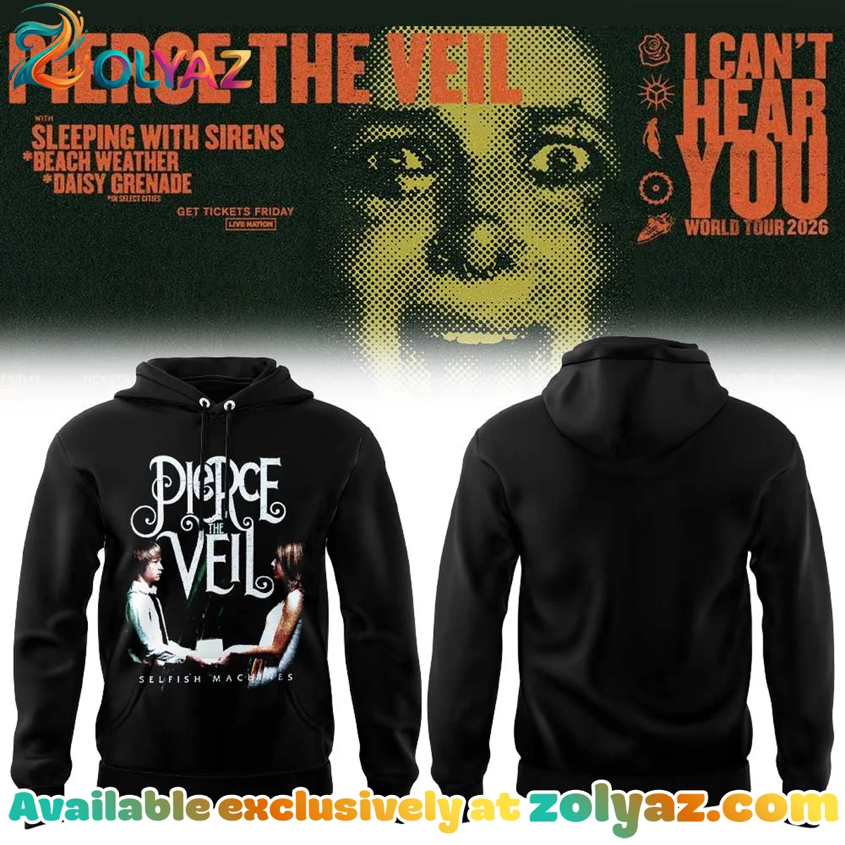 Pierce the Veil I Can't Hear You World Tour T-Shirt & Hoodie - Part 2
