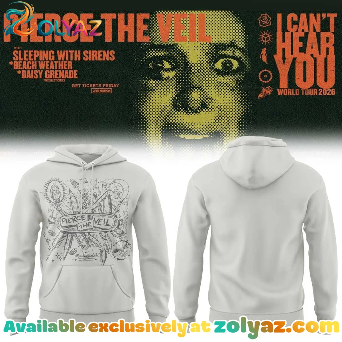 Pierce the Veil I Can't Hear You World Tour Shirt & Hoodie - Part 5