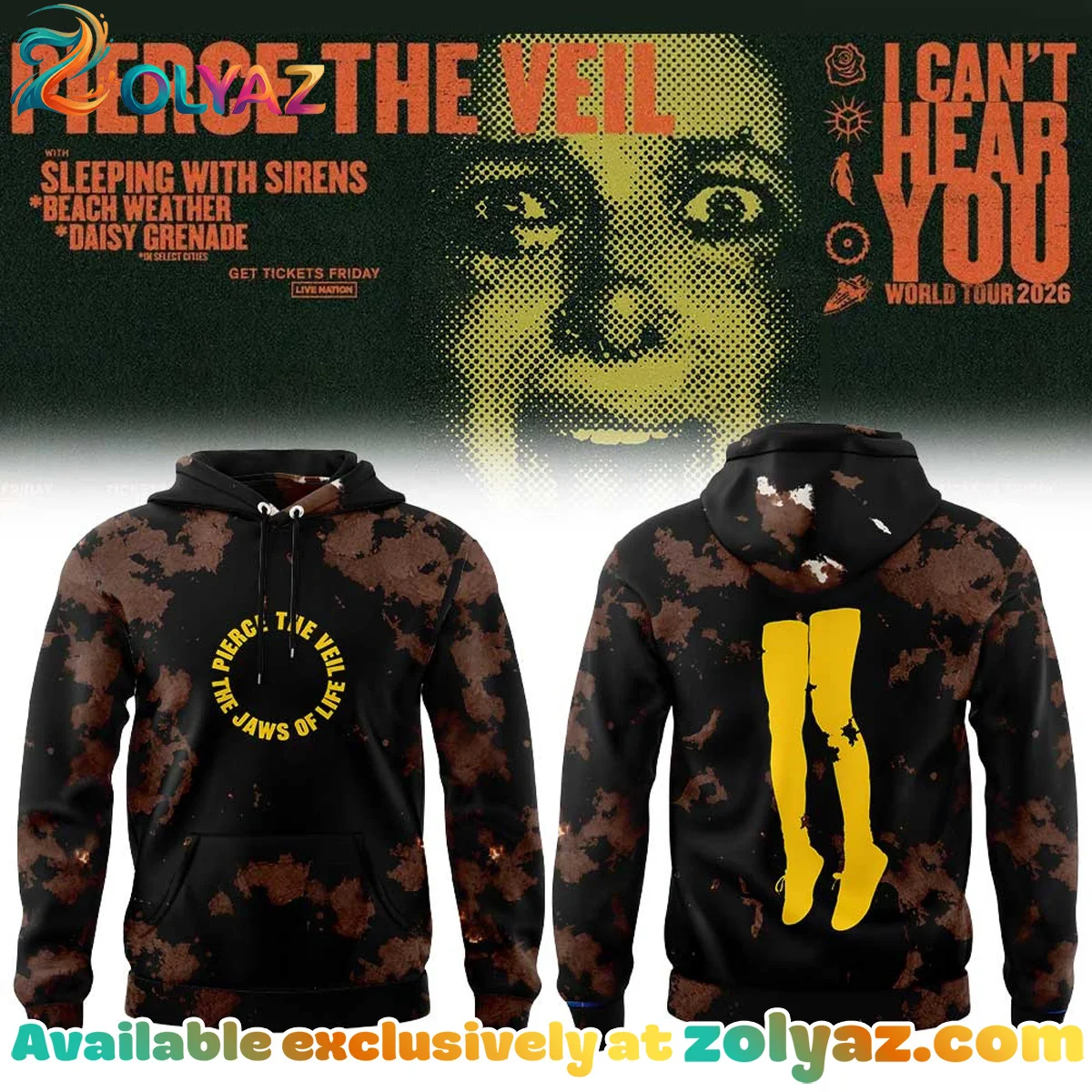 Pierce the Veil I Can't Hear You World Tour T-Shirt & Hoodie - Variant 7