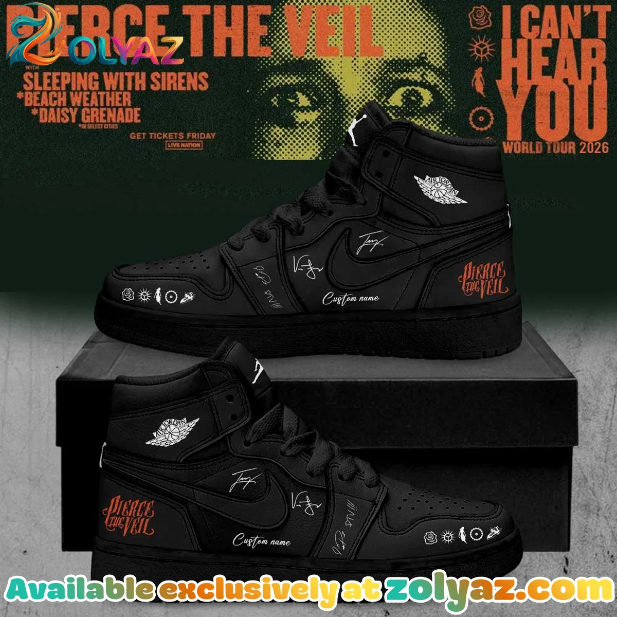 Pierce the Veil I Can't Hear You World Tour Signature T-Shirt & Hoodie (Design 6)