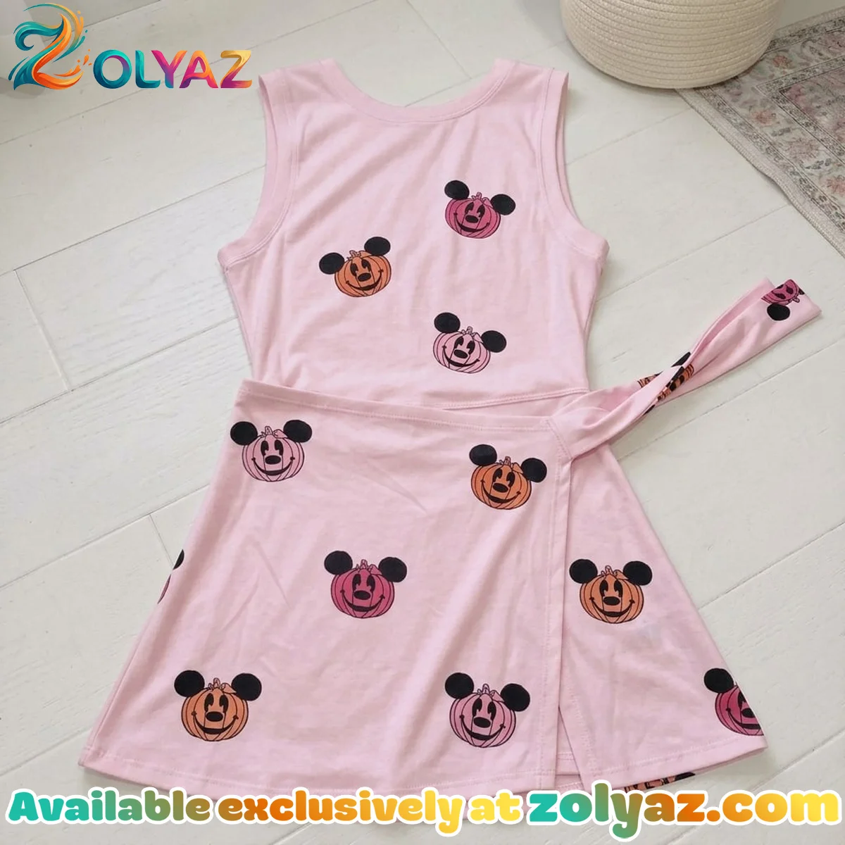 Pink Halloween Disney Athletic Dress - Tennis Dress Skirt, Mickey Pumpkin Pink Dress For Women Pink Halloween Disney Athletic Dress - Tennis Dress Skirt, Mickey Pumpkin Pink Dress For Women