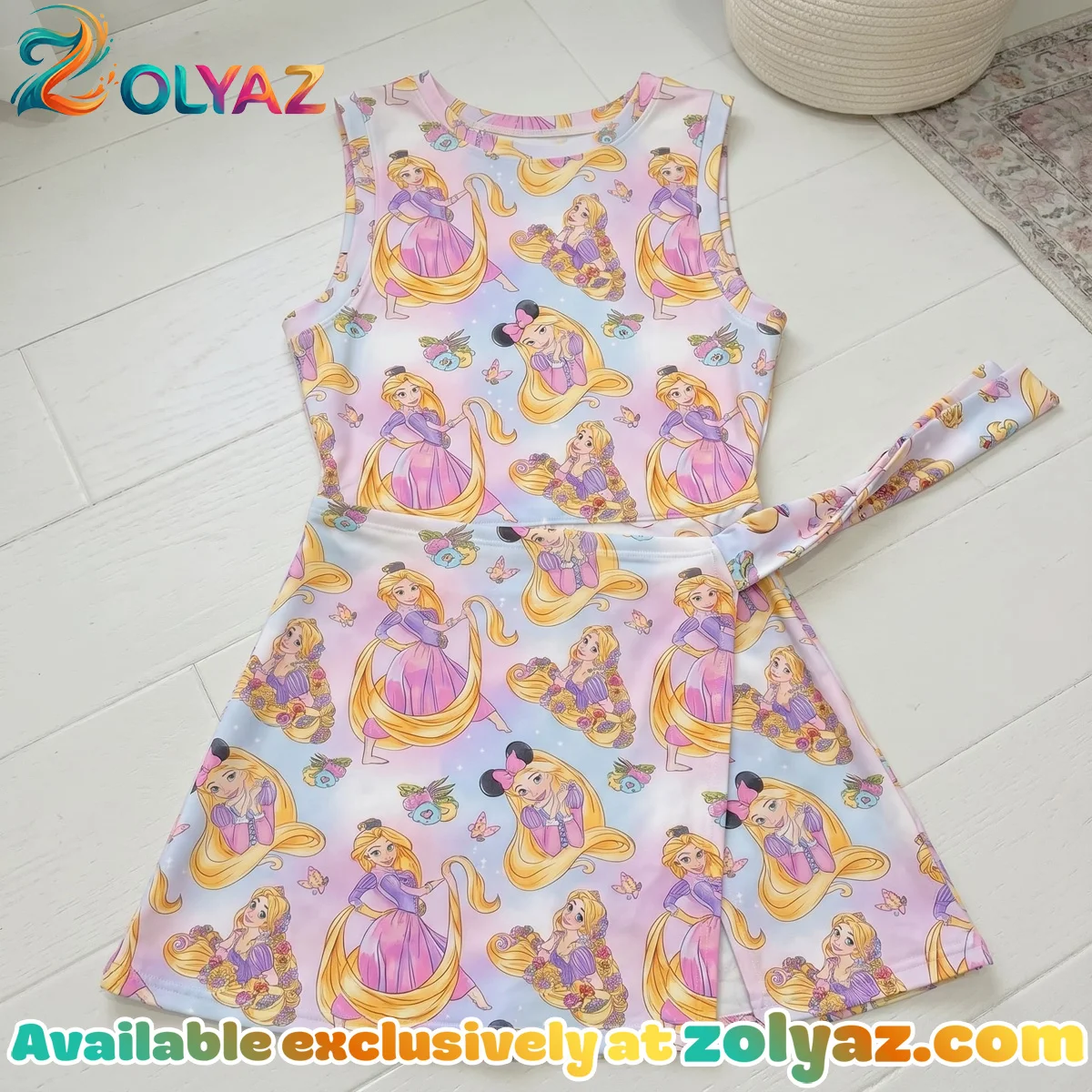 Rapunzel Athletic Dress - Tennis Dress Skirt, Disney Park Vacation Outfit, Rapunzel Skort Dress