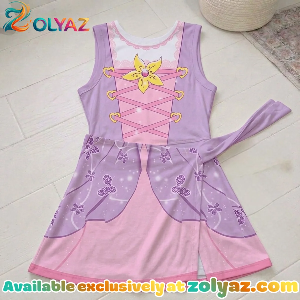 Rapunzel Princess Athletic Dress - Tennis Dress Skirt, Tangled Inspired Halloween Costume For Women Rapunzel Princess Athletic Dress - Tennis Dress Skirt, Tangled Inspired Halloween Costume For Women