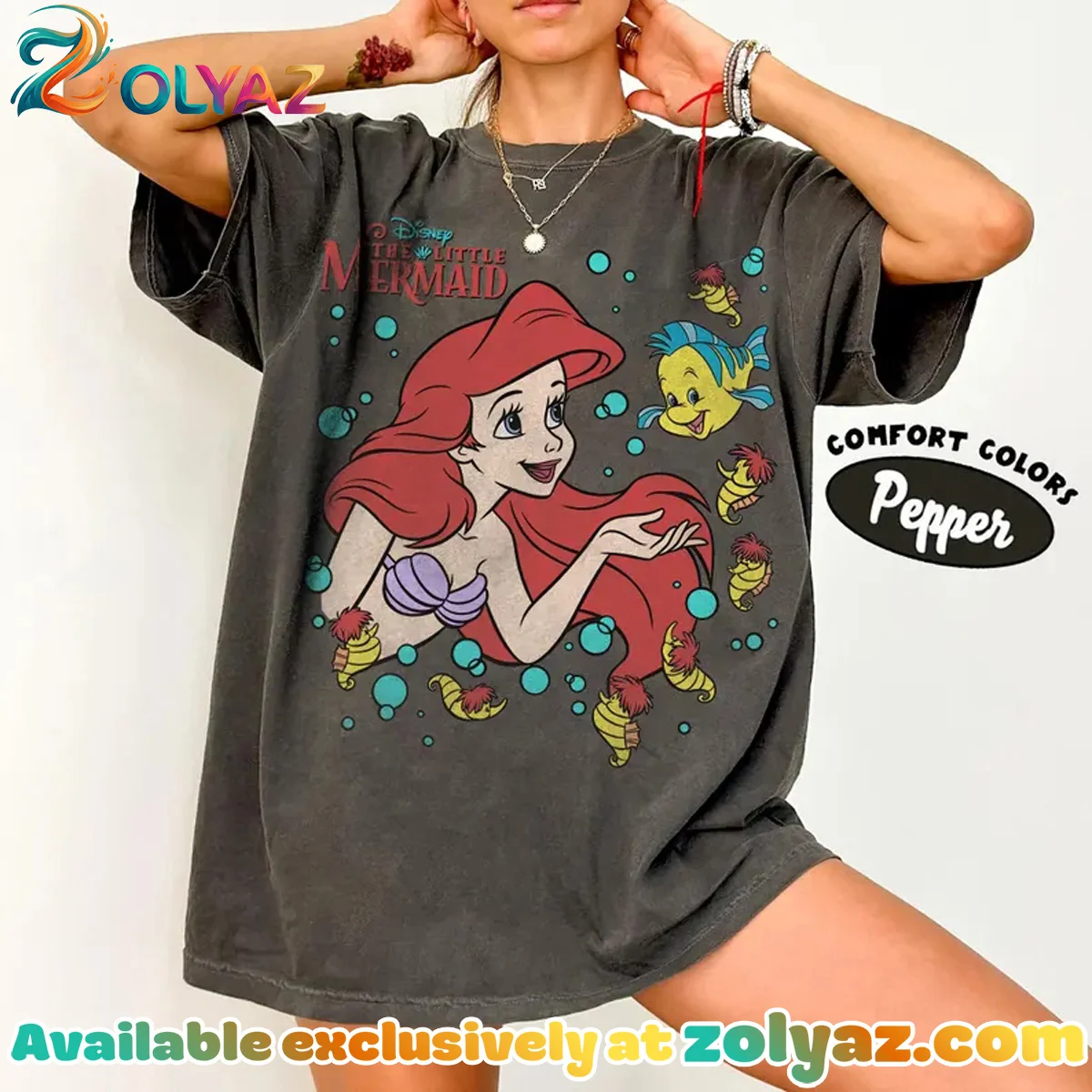Disney Princess Ariel Belle Cinderella Rapunzel Elsa T-Shirt & Hoodie (Design 2)