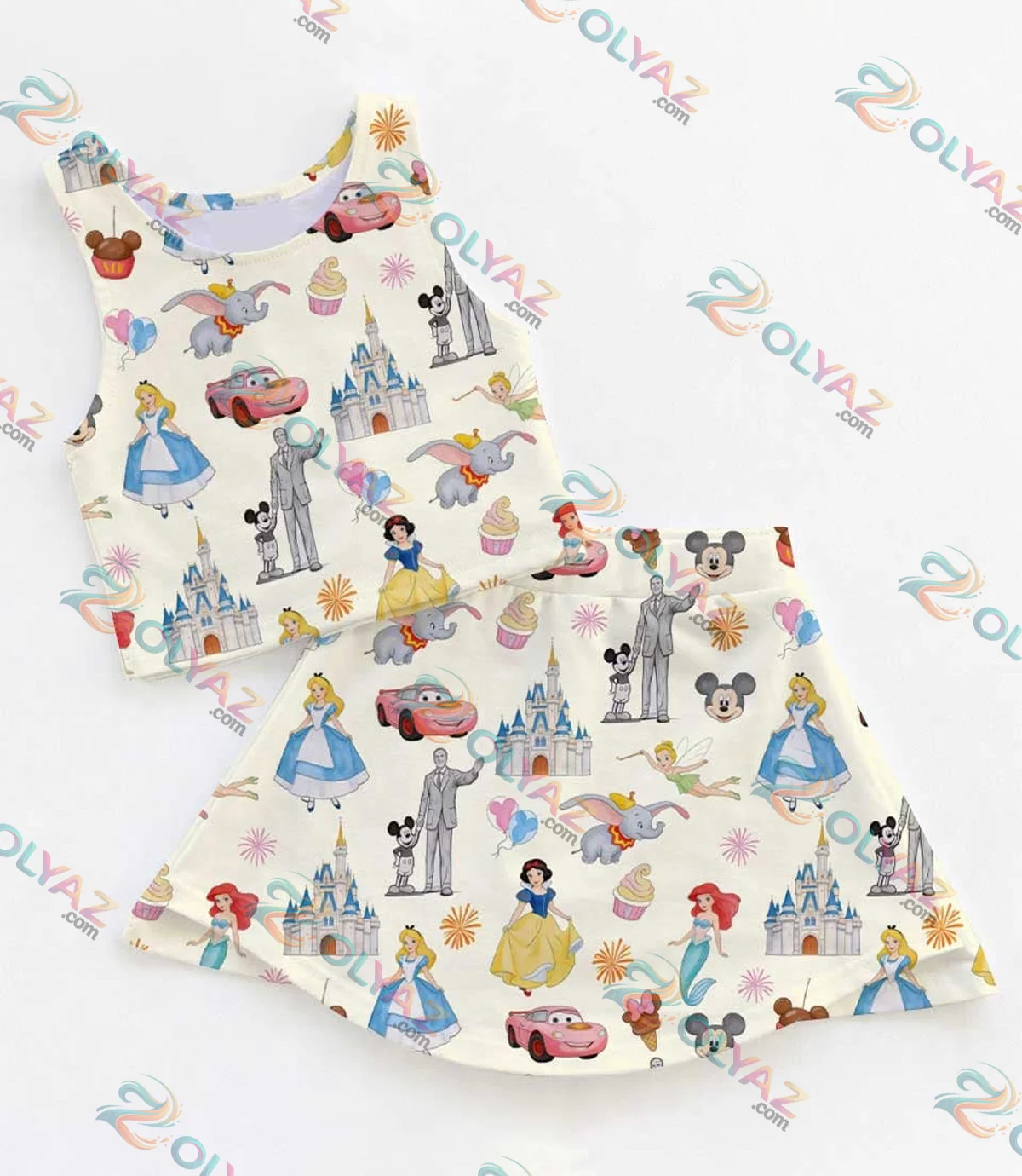 Disney Princess Rapunzel Belle Cinderella Dress Set (Style 4)