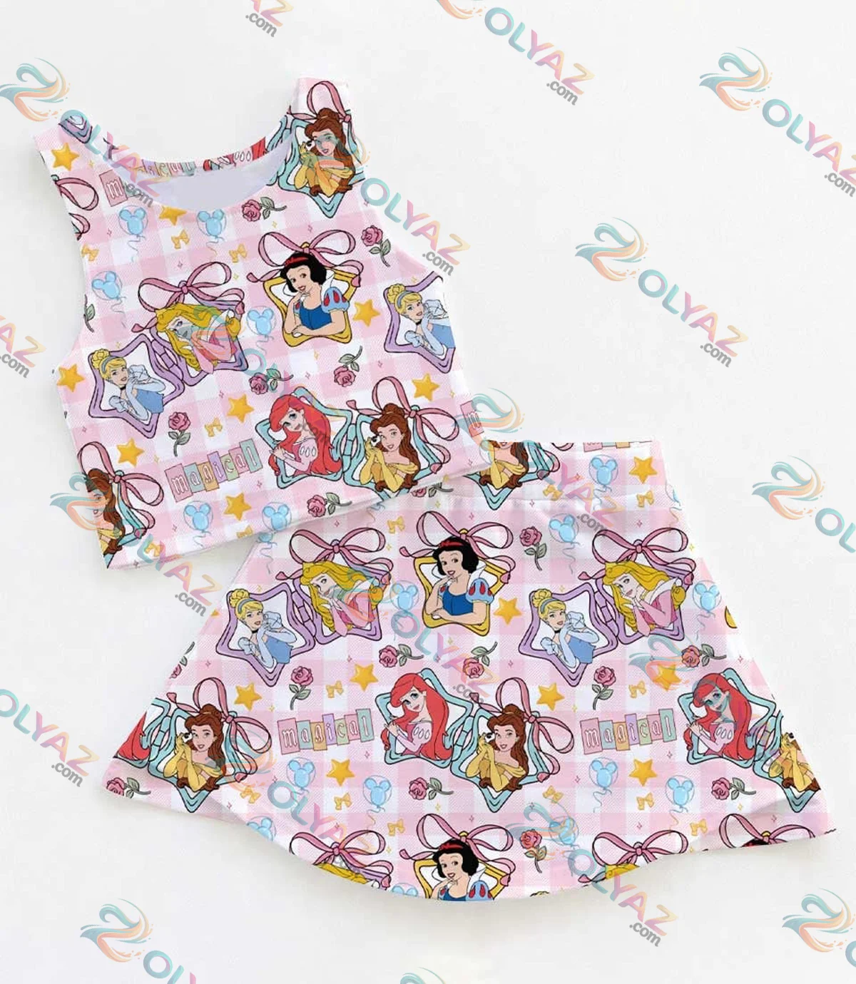 Disney Princess Rapunzel Belle Cinderella Dress Set (Style 3)