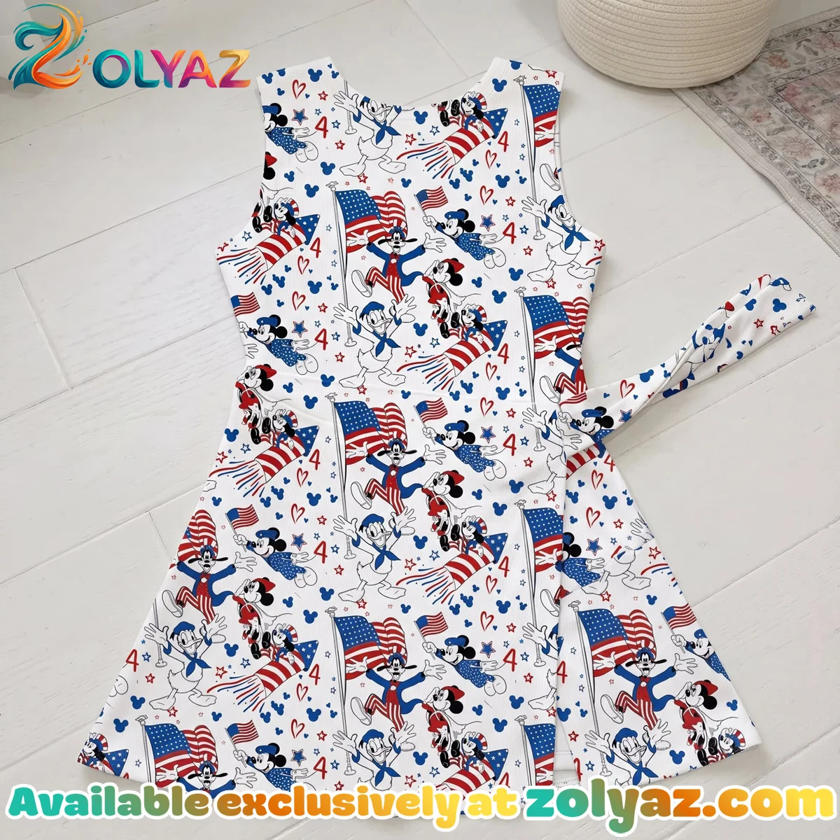 Retro Mickey And Friends 4th Of July Athletic Dress - Tennis Dress Skirt, Disney 250 Years Of Freedom Independence Day Outfit Retro Mickey And Friends 4th Of July Athletic Dress - Tennis Dress Skirt, Disney 250 Years Of Freedom Independence Day Outfit