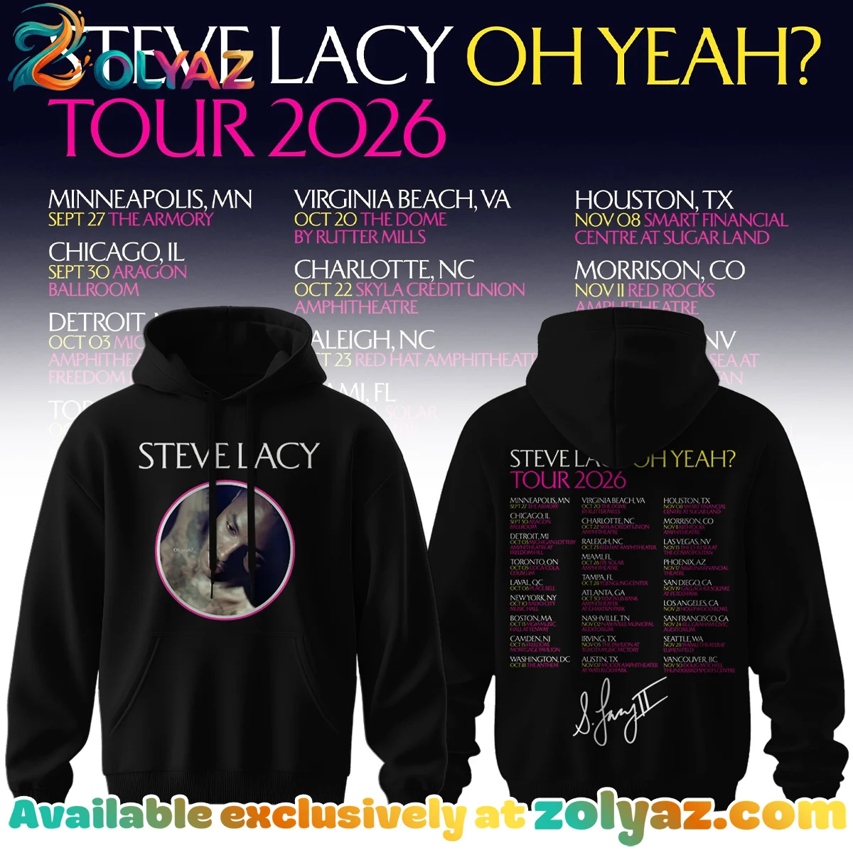 Steve Lacy Oh yeah? Tour Signature Shirt & Hoodie - Variant 4